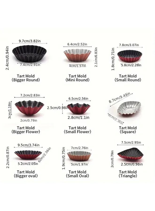 6 Pcs Small Oval Silvery Non Stick Mini Tart Pie Pans Baking Molds Kitchen Tools - Image 3